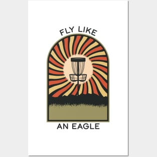 Fly Like an Eagle | Disc Golf Vintage Retro Arch Mountains Posters and Art